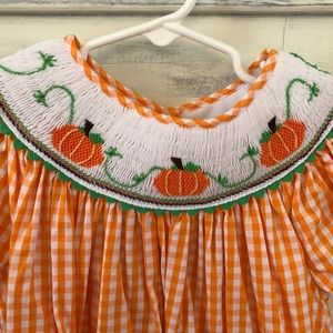 Smocked pumpkin dress!